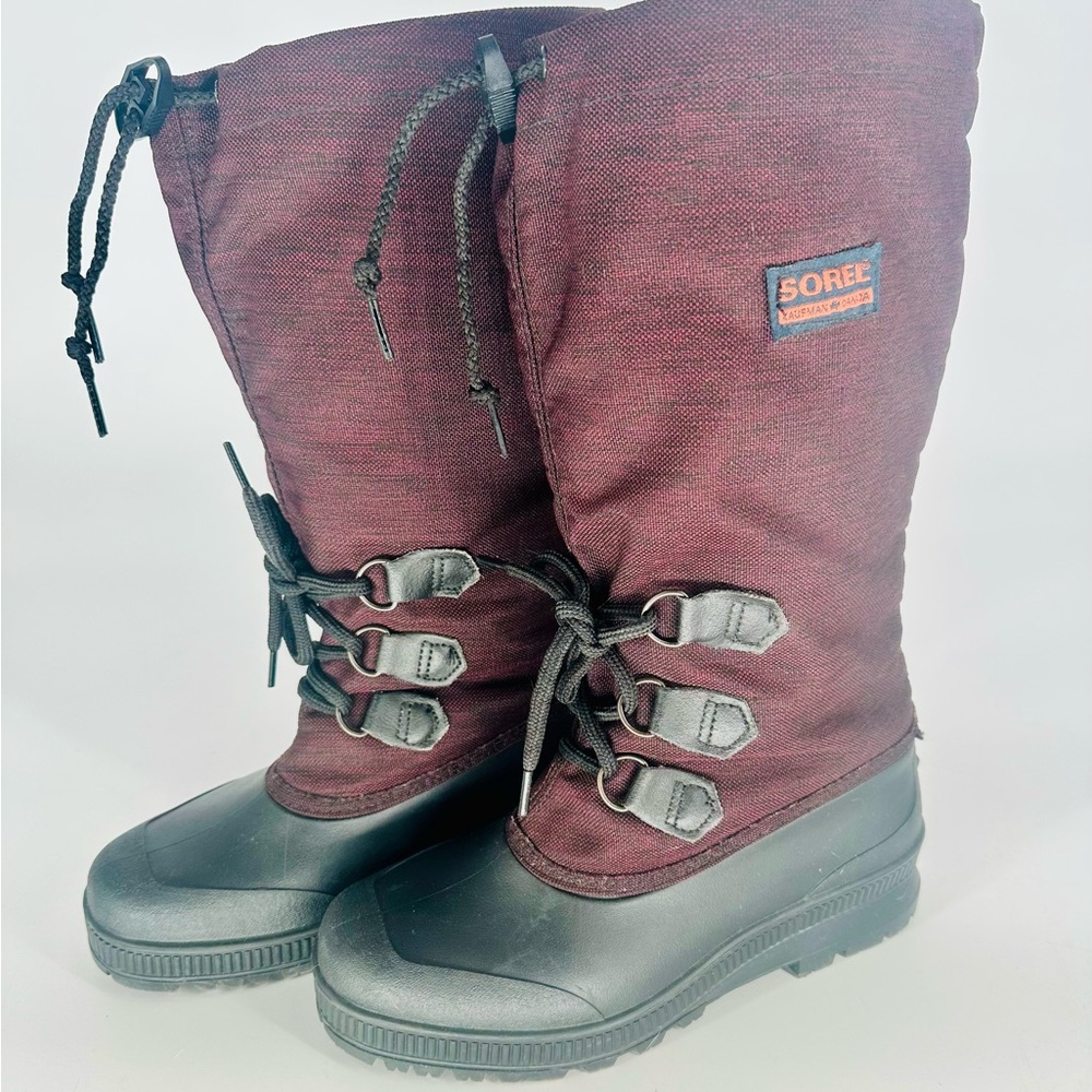 SOREL Boots Womens Size 8 Marroon Tall  Kaufman Canada Insulated Snowcap Boots